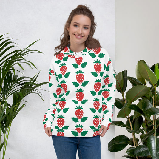 Women's All-Over Print Recycled Unisex Hoodie Stawberries Style 2