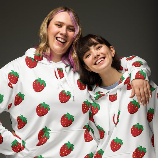 Women's All-Over Print Recycled Unisex Hoodie Stawberries Style 3