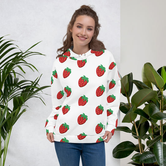 Women's All-Over Print Recycled Unisex Hoodie Stawberries Style 3