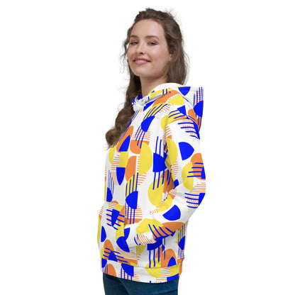 Women's All-Over Print Recycled Unisex Hoodie Bright Geometric Pattern