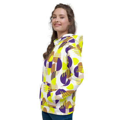Women's All-Over Print Recycled Unisex Hoodie Bright Geometric Pattern