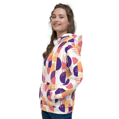 Women's All-Over Print Recycled Unisex Hoodie Bright Geometric Pattern