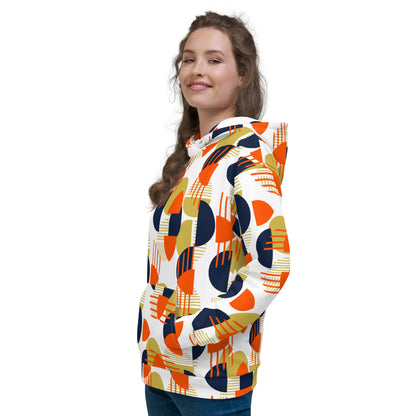Women's All-Over Print Recycled Unisex Hoodie Bright Geometric Pattern
