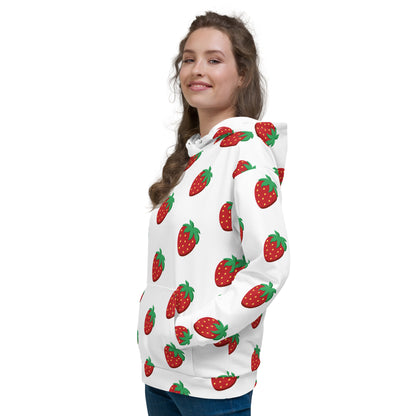 Women's All-Over Print Recycled Unisex Hoodie Stawberries Style 3