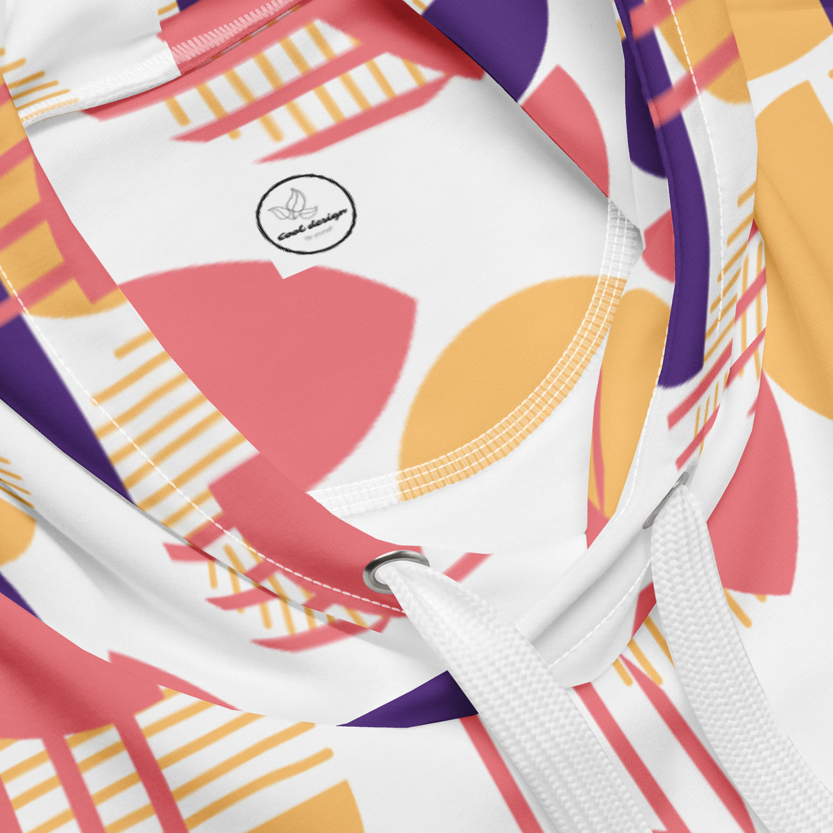 Women's All-Over Print Recycled Unisex Hoodie Bright Geometric Pattern