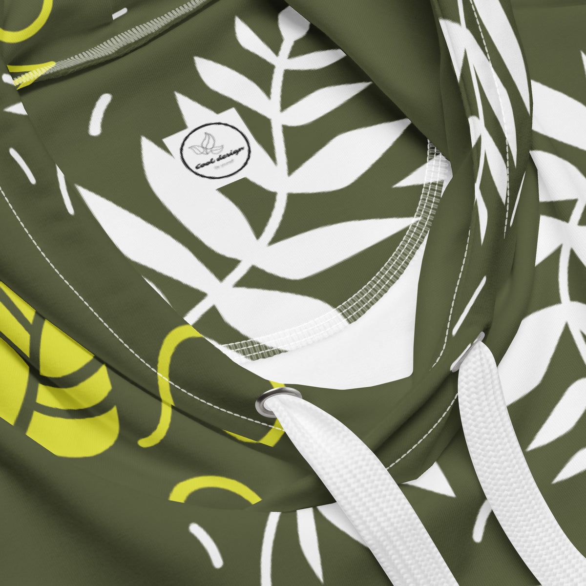 Men's All-Over Print Recycled Unisex Hoodie Leaves Saratoga Green