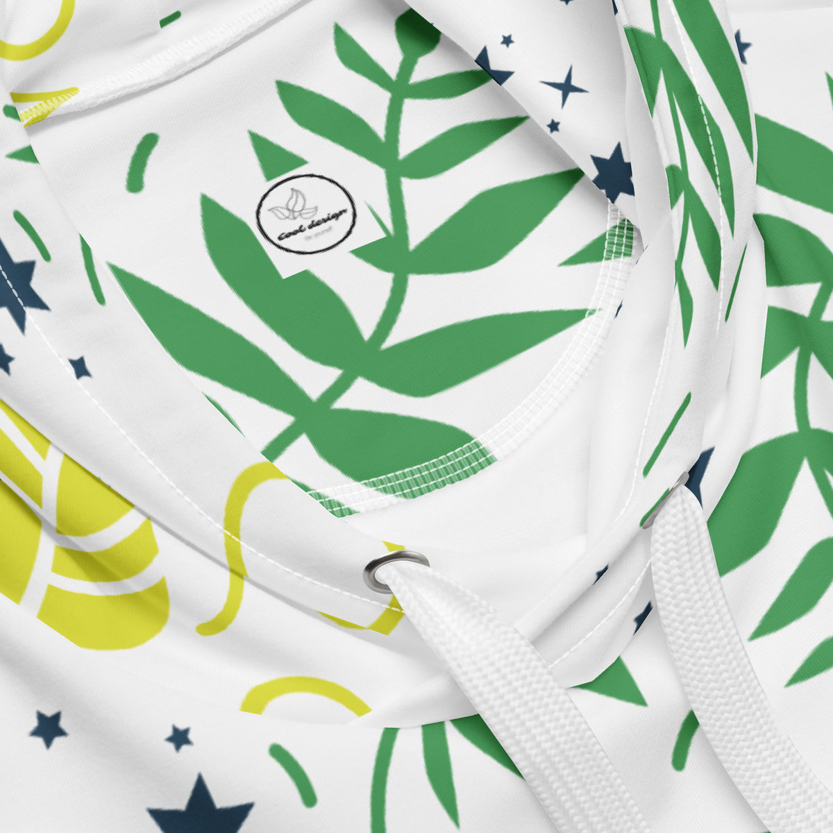 Men's All-Over Print Recycled Unisex Hoodie Leaves White