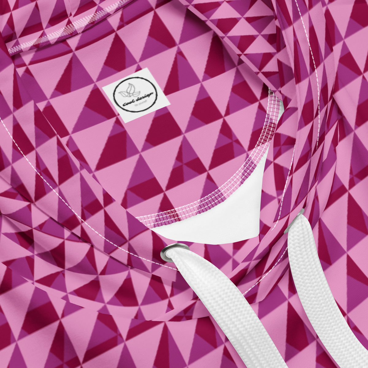 Men's All-Over Print Recycled Unisex Hoodie Geometric Triangles Burgundy 2 Purple