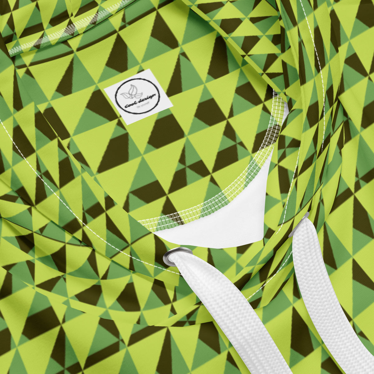 Men's All-Over Print Recycled Unisex Hoodie Geometric Triangles Green