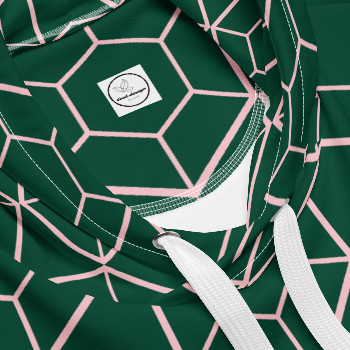 Men's All-Over Print Recycled Unisex Hoodie Geometric Hexagon British Racing Green