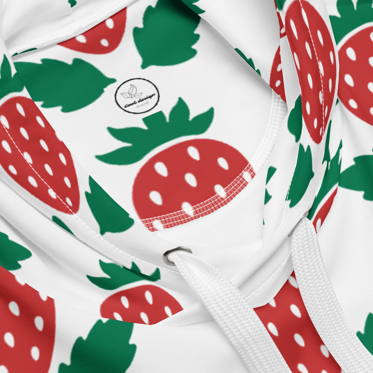 Women's All-Over Print Recycled Unisex Hoodie Stawberries Style 2