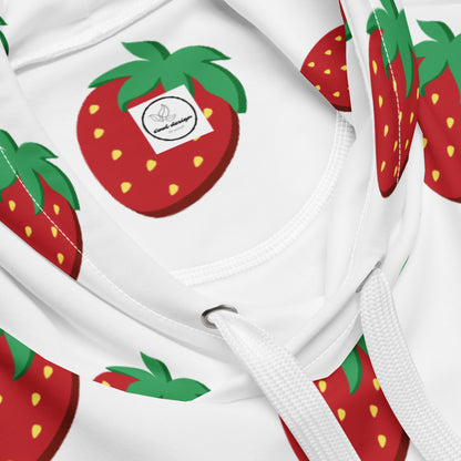 Women's All-Over Print Recycled Unisex Hoodie Stawberries Style 3