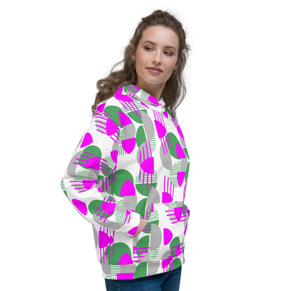 Women's All-Over Print Recycled Unisex Hoodie Bright Geometric Pattern