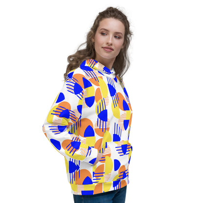 Women's All-Over Print Recycled Unisex Hoodie Bright Geometric Pattern