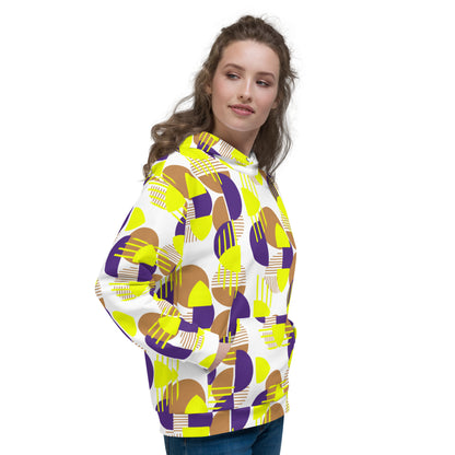 Women's All-Over Print Recycled Unisex Hoodie Bright Geometric Pattern