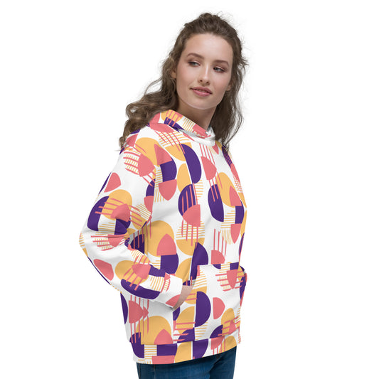 Women's All-Over Print Recycled Unisex Hoodie Bright Geometric Pattern