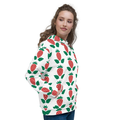 Women's All-Over Print Recycled Unisex Hoodie Stawberries Style 2