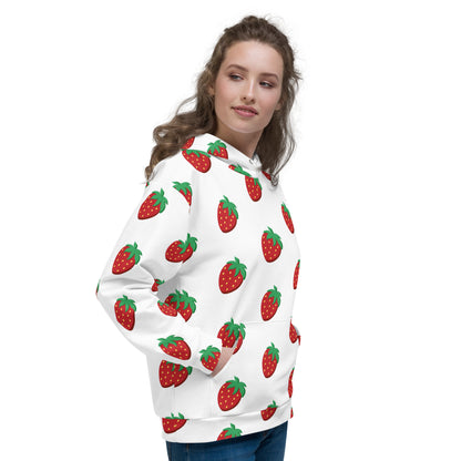 Women's All-Over Print Recycled Unisex Hoodie Stawberries Style 3