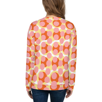 All-Over Print Recycled Unisex Sweatshirt Abstract Circles Wewak for Woman