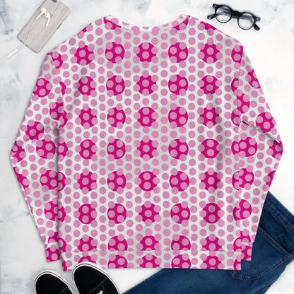 All-Over Print Recycled Unisex Sweatshirt Circles Polka-dot Lavender Rose for Woman