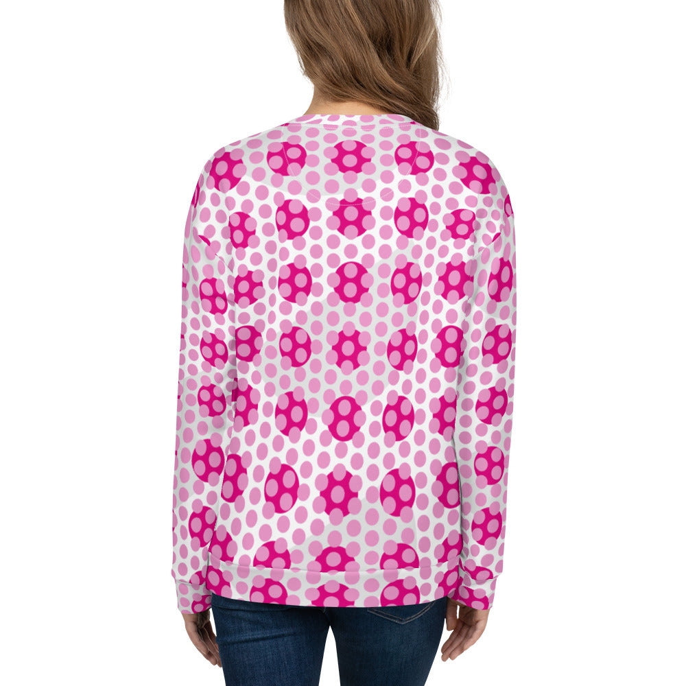 All-Over Print Recycled Unisex Sweatshirt Circles Polka-dot Lavender Rose for Woman