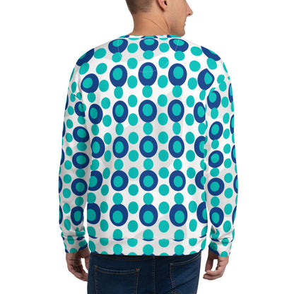 All-Over Print Recycled Unisex Sweatshirt Circles Iris Blue for Man