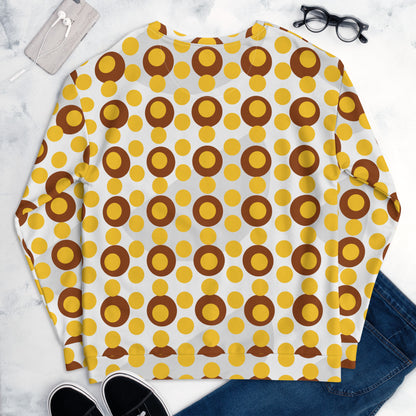 All-Over Print Recycled Unisex Sweatshirt Circles Yellow for Man