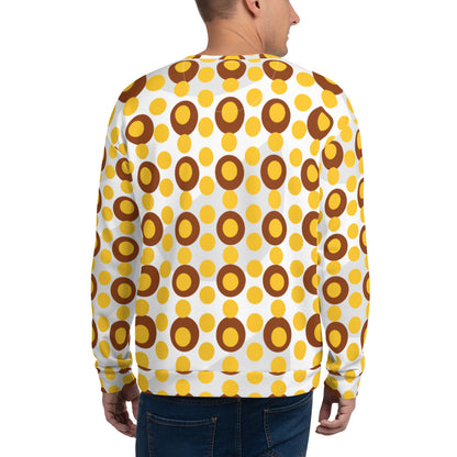 All-Over Print Recycled Unisex Sweatshirt Circles Yellow for Man