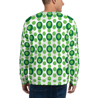 All-Over Print Recycled Unisex Sweatshirt Circles Kelly Green for Man