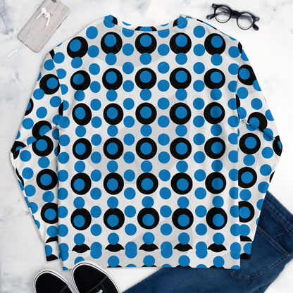 All-Over Print Recycled Unisex Sweatshirt Circles Navy Blue for Man