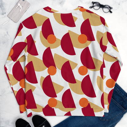 All-Over Print Recycled Unisex Sweatshirt Mushrooms Carmine for Man