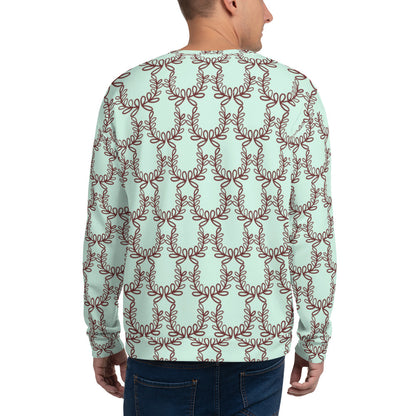 All-Over Print Recycled Unisex Sweatshirt Laurel Leaf Crown Melrose Humming Bird for Man