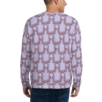 All-Over Print Recycled Unisex Sweatshirt Laurel Leaf Crown Melrose for Man