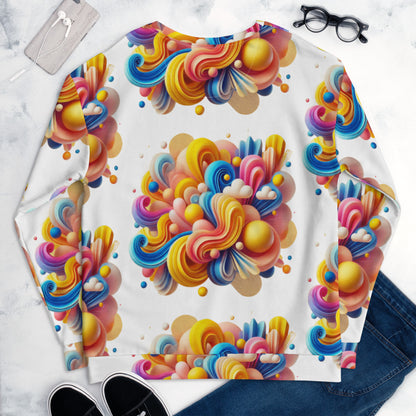 All-Over Print Recycled Unisex Sweatshirt Joyful Waves for Woman