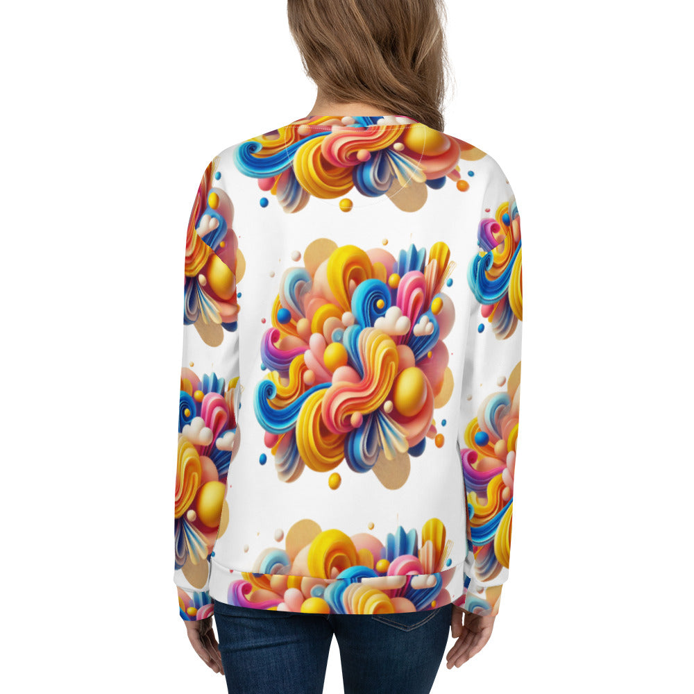 All-Over Print Recycled Unisex Sweatshirt Joyful Waves for Woman