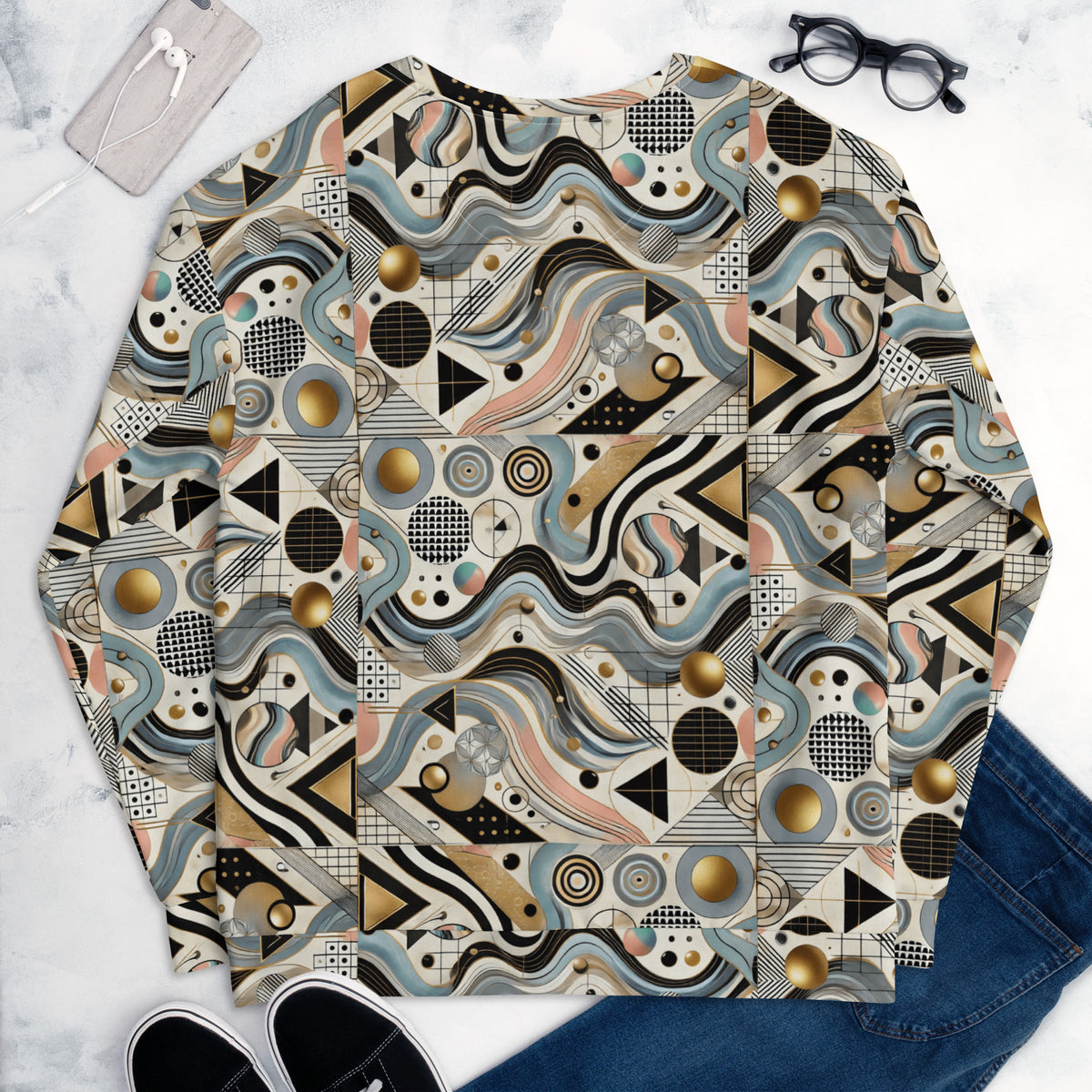 Men's All-Over Print Recycled Unisex Sweatshirt Nature's Geometry Style 1