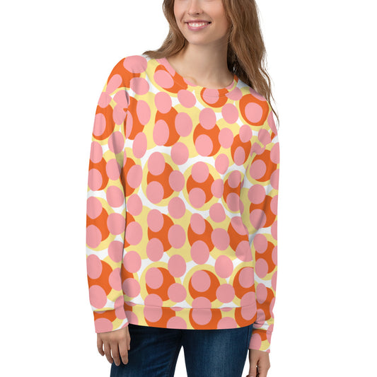 All-Over Print Recycled Unisex Sweatshirt Abstract Circles Wewak for Woman