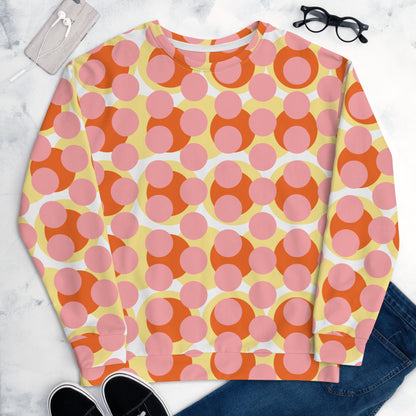 All-Over Print Recycled Unisex Sweatshirt Abstract Circles Wewak for Woman