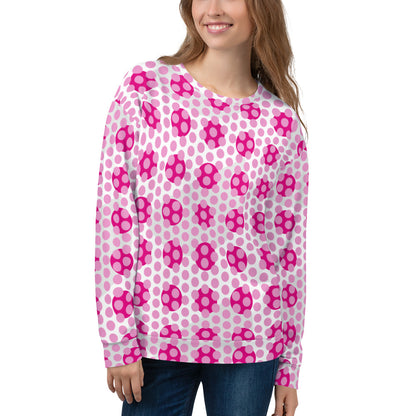 All-Over Print Recycled Unisex Sweatshirt Circles Polka-dot Lavender Rose for Woman