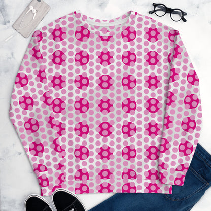 All-Over Print Recycled Unisex Sweatshirt Circles Polka-dot Lavender Rose for Woman