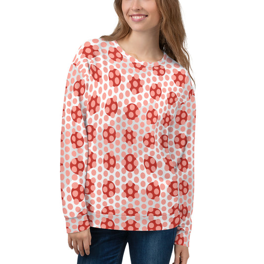 All-Over Print Recycled Unisex Sweatshirt Polka-dot Rose Bud for Women