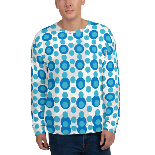 All-Over Print Recycled Unisex Sweatshirt Circles Bright Summer Sky for Man