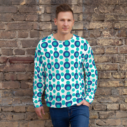 All-Over Print Recycled Unisex Sweatshirt Circles Iris Blue for Man