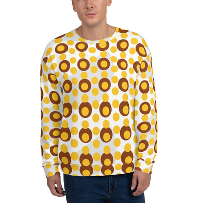 All-Over Print Recycled Unisex Sweatshirt Circles Yellow for Man