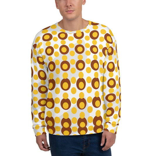 All-Over Print Recycled Unisex Sweatshirt Circles Yellow for Man