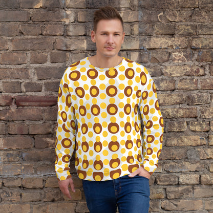 All-Over Print Recycled Unisex Sweatshirt Circles Yellow for Man