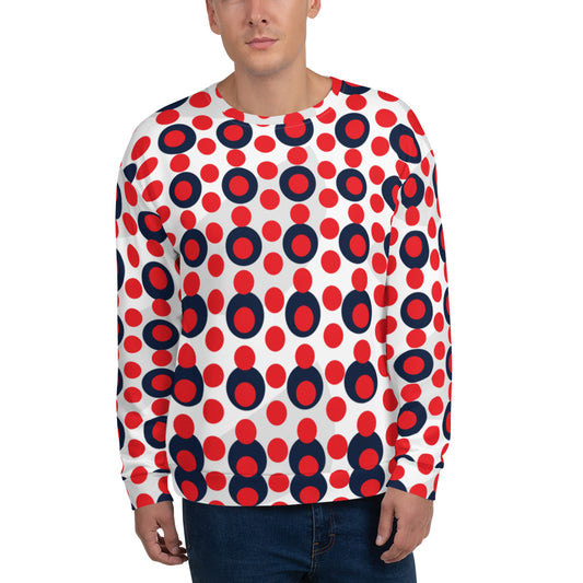 All-Over Print Recycled Unisex Sweatshirt Circle Alizarin for Man