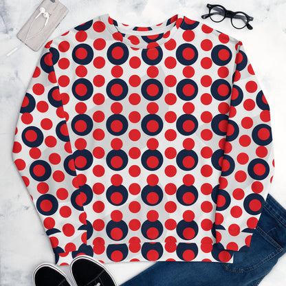 All-Over Print Recycled Unisex Sweatshirt Circle Alizarin for Man