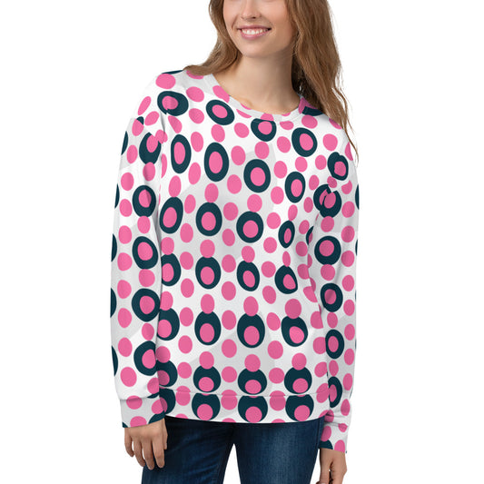 All-Over Print Recycled Unisex Sweatshirt Circle Brilliant Rose for Woman