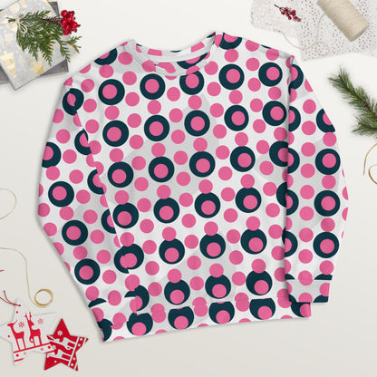 All-Over Print Recycled Unisex Sweatshirt Circle Brilliant Rose for Woman